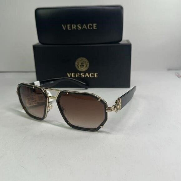 - 💯- New Authentic Versace Brown Gradient Geometric Sunglasses VE2228 1002… - Picture 3 of 14